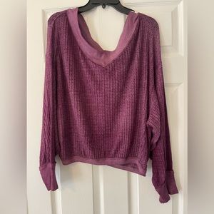 Free People Purple Long Sleeve Shirt Size Small
